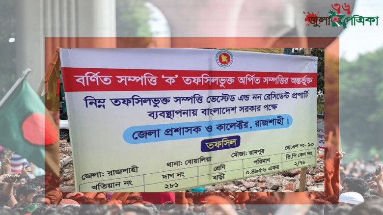 আওয়ামীলীগের পরিত্যক্ত ভবনে সাইন বোর্ড