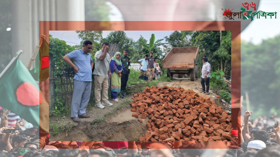 মাটিরাঙ্গায় অতিবর্ষণে ক্ষতিগ্রস্ত সড়ক সংস্কার করলেন বিএনপি নেতা কাজল​